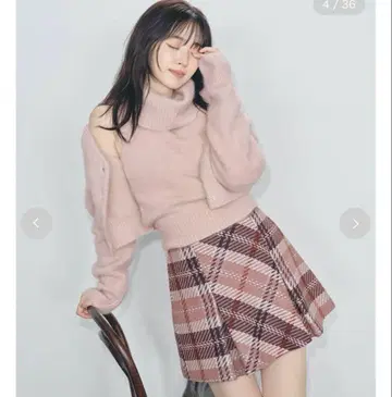 SNIDEL 로빙 체크 미니 스커트