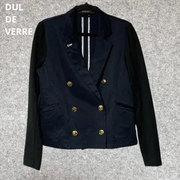 DUL DE VERRE 테일러드 더블 자켓 별 패턴 골드 버튼 배색