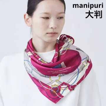 [ 대형 ] manipuri 마니프리 실크 스카프 콜라주 카트