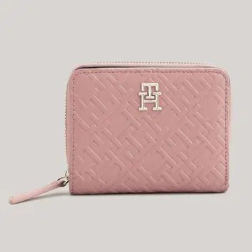 TOMMY HILFIGER 리파인드 모노그램 미디엄 지퍼 월렛