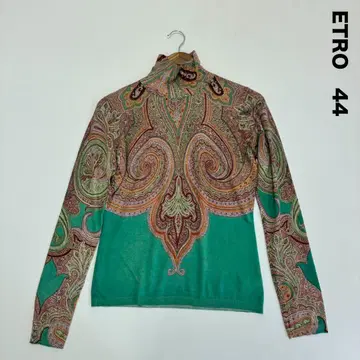 ETRO 에트로 실크 캐시미어 터틀넥 니트 스웨터 44 그린
