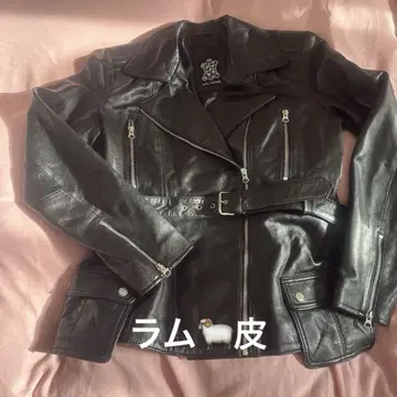 블랙 가죽 라이더 자켓 벨트 포함
