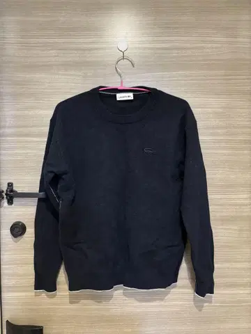 LACOSTE 블랙 크루넥 스웨터