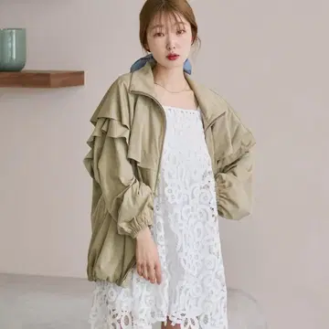 프릴 스웨이드 블루종 Kastane