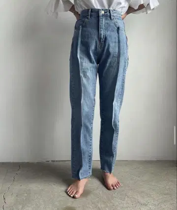&her 앤드허 센터 프레스 데님 팬츠 청바지 센터 프레스