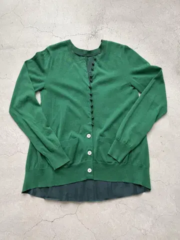 새상품급 2018년 사카이 sacai 백 플리츠 도킹 가디건