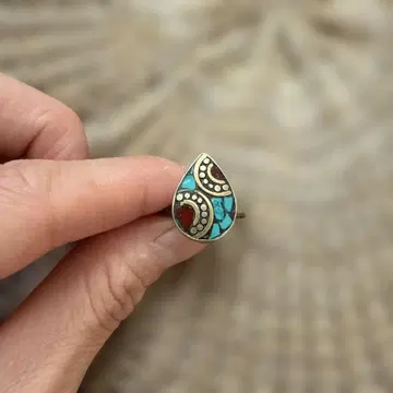 터키석 물방울 모양 반지