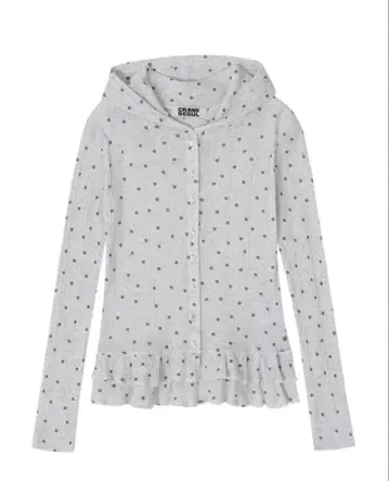 CRANK Dot Frill Sheer Hood Cardigan 도트