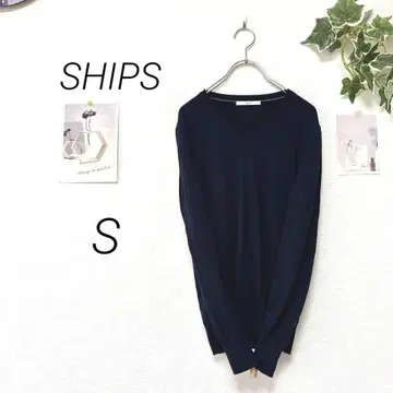 9101-1 쉽스 SHIPS V넥 니트 스웨터 S 무지