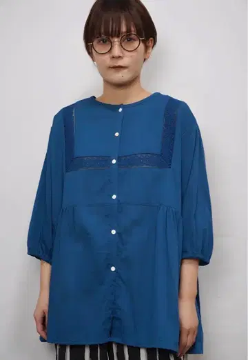 코드 코튼 레이스 세일러 블루 에이카 나츄란