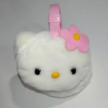 헬로키티 귀도리 봉제 인형 카오하나 플라워 핑크 레트로