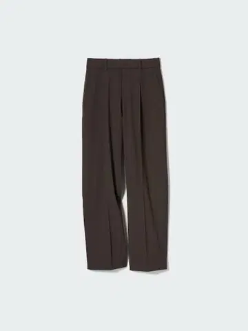 UNIQLO 턱 와이드 팬츠 다크 브라운