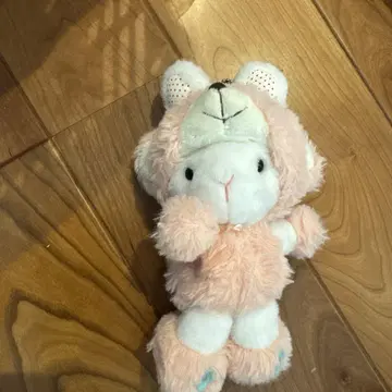 귀여운 토끼 귀 달린 봉제 인형 핑크