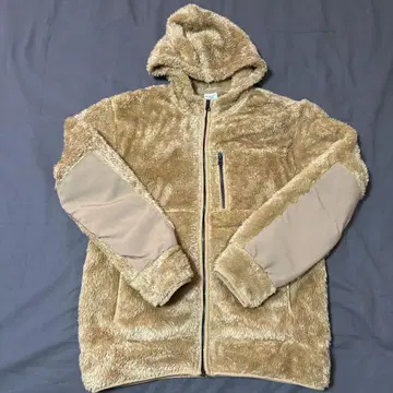 Champion 챔피온 후드 부착 베이지 플리스 보아 자켓 L