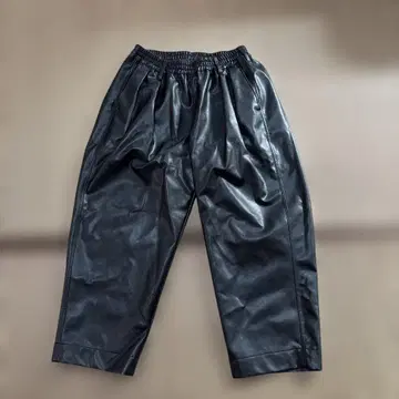 PHATR00M 블랙 가죽 와이드 팬츠 keboz