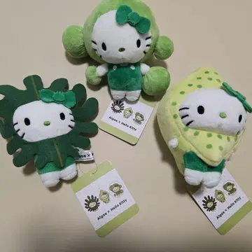 오사카 간사이 박람회 일본관 헬로키티 봉제 인형 키링 3종 세트