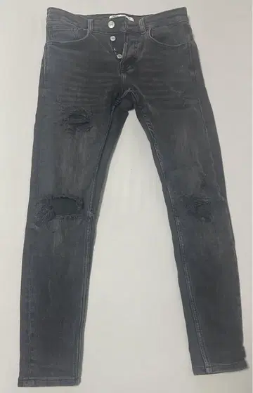 ZARA 데미지 가공 스키니 팬츠 다크 그레이