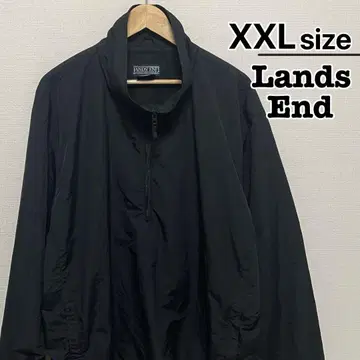 Lands'end 나일론 자켓 2X 하프 지퍼 풀오버 블랙