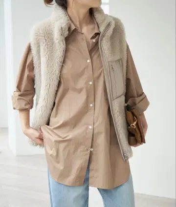 Spick & Span 50 코튼 오버 셔츠