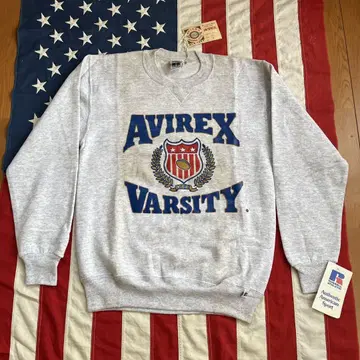 90s 러셀 x 아비렉스 전V 맨투맨 M 오트밀 데드