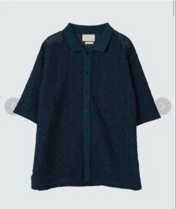 YOKE 헤링본 메쉬 셔츠 S/S 다크 그린