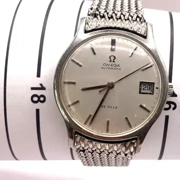 작동 OMEGA De Ville 자동 시계 실버