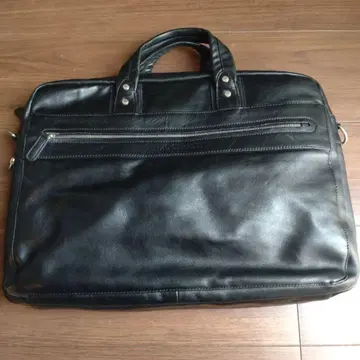 NINO CERRUTI 블랙 가죽 비즈니스 백 대용량