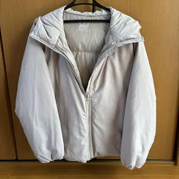 다운 자켓 후드 부착 무인양품 그레이 L 사이즈