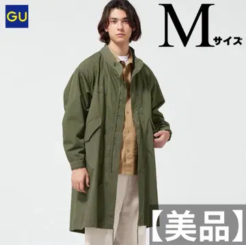 [ 새상품급 ] GU 오버 사이즈 모즈 코트+E 올리브 M 사이즈