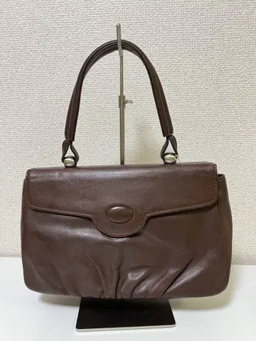 브라운 가죽 핸드백 플랩식 미사용