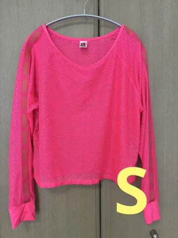 ZUMBA 줌바웨어 롱 슬리브 메쉬 상의 핑크 S 정품