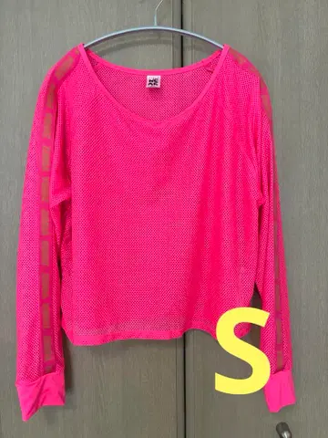 ZUMBA 줌바웨어 롱 슬리브 메쉬 상의 핑크 S 정품