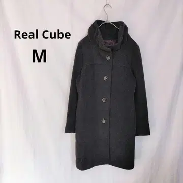 [리얼 큐브] 코트 M 그레이 심플 출퇴근
