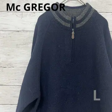 Mc GREGOR 90s 하프 지퍼 니트 스웨터 네이비 L 사이즈