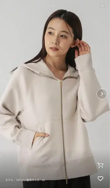 글로벌 워크 종이상자 지퍼 후드티 그레이쉬 베이지