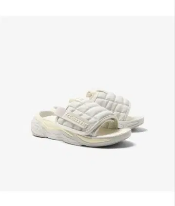 라코스테 화이트 슬라이드 샌들 조정 가능 24.0cm