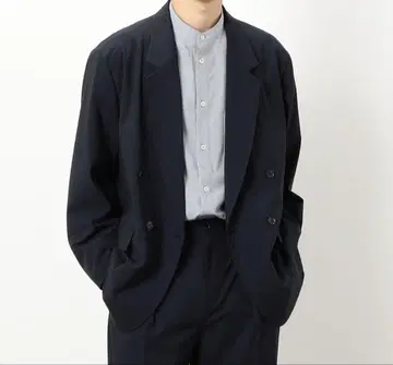 [미사용품] 워셔블 더블 자켓 L 사이즈 네이비