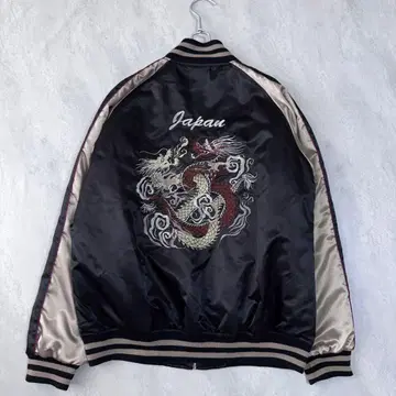 일심여경 용 자수 스카잔 L 사이즈 블랙 x 골드 광택 드래곤