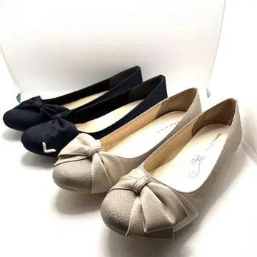터번 리본 플랫 펌프스 24.5cm 2켤레 세트