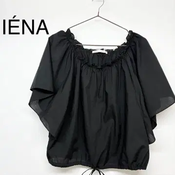 새상품급 이에나 블랙 셔링 셔츠 상의 일본제