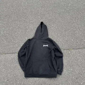 Supplier 로고 후드 부착 후드티 블랙