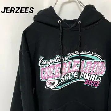 N-5725 JERZEES 미국 빈티지 의류 로고 프린트 후드 맨투맨 M