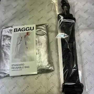 BAGGU 스탠다드 실버 & 블랙 스트랩 2종 세트