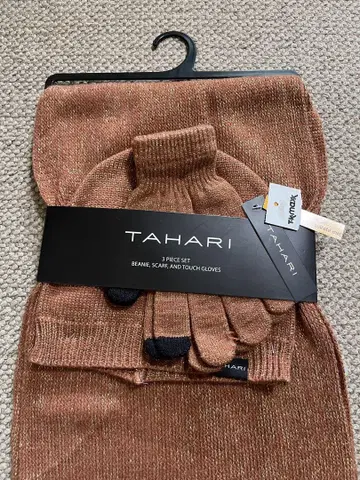 머플러 모자 장갑 TAHARI 3종 세트