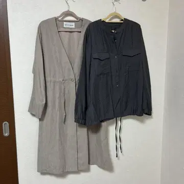 얇은 소재 코트 얇은 소재 아우터 알파벳 2점