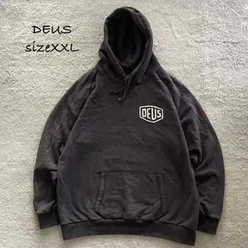 XXL 페이드감 발군 DEUS 데우스 맨투맨 빅 후드티 블랙