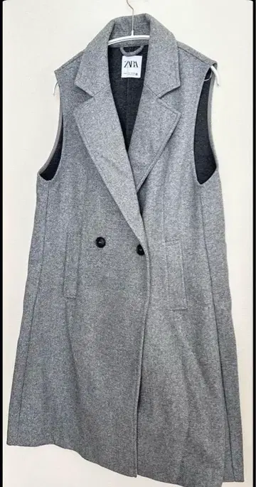 자라 그레이 더블 브레스트 롱 베스트 저렴한 가격