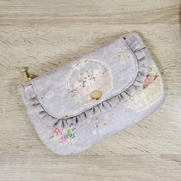 핸드메이드 16cm 프릴 덮개 파우치 프랑슈리페 바스켓 고양이