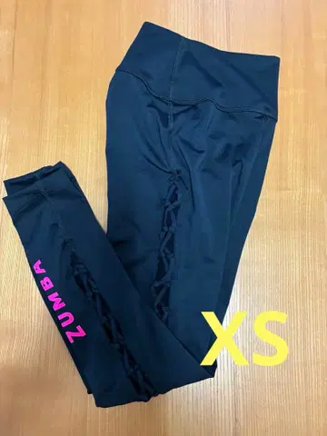 ZUMBA 줌바웨어 레이스업 레깅스 블랙 XS 새상품급 정품