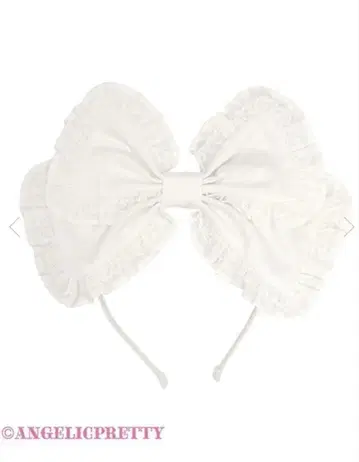 Angelic pretty 프릴 리본 머리띠 화이트